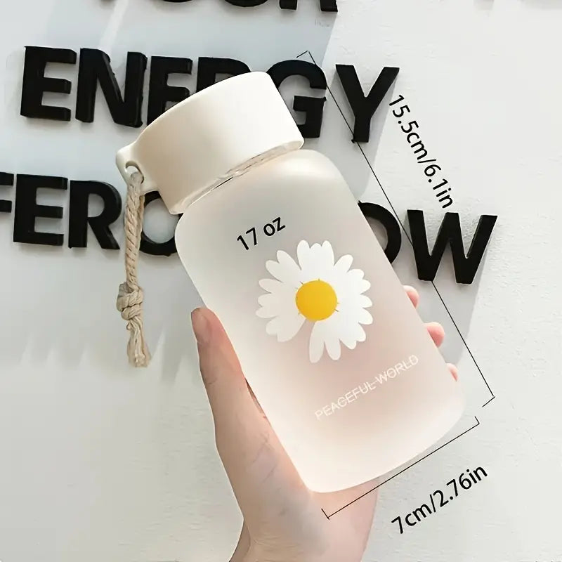 480ML Frosted Daisy Plastic Cup for Casual Use