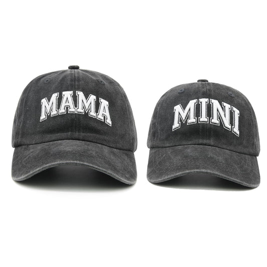 Wodeal 2PCS Mommy and Me Baseball Cap for Mom Girl Mama and Mini Hat Mom Daughter Matching Outfit Adjustable Embroidered Parent-Child Hat Black